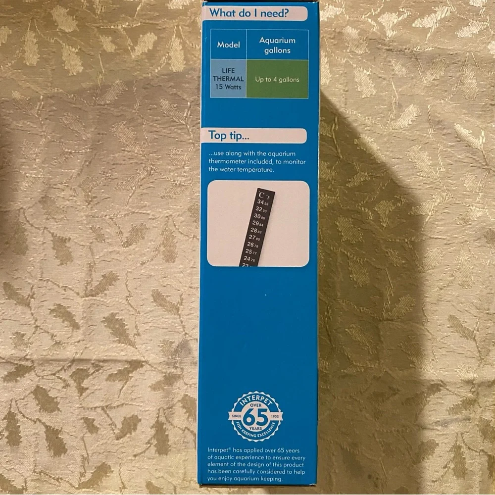 Interpet Life Thermal Flat Aquarium Heater 15 Watt for 4 Gallon Aquariums